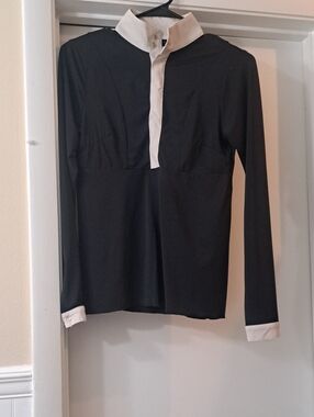 Solid Citizen Equestrian Isabel Show Shirt  in Black Noir Sz XS EUC